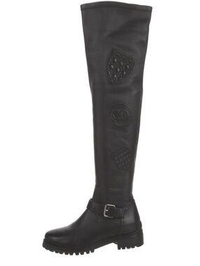 Dior Black Over-the-Knee Leather Cannage Boots🖤